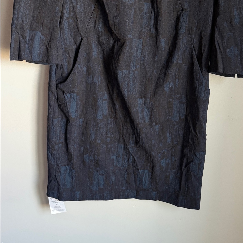 NEW M.M.LaFleur Etsuko brushed jacquard blue/black dress 14 - Picture 6 of 11